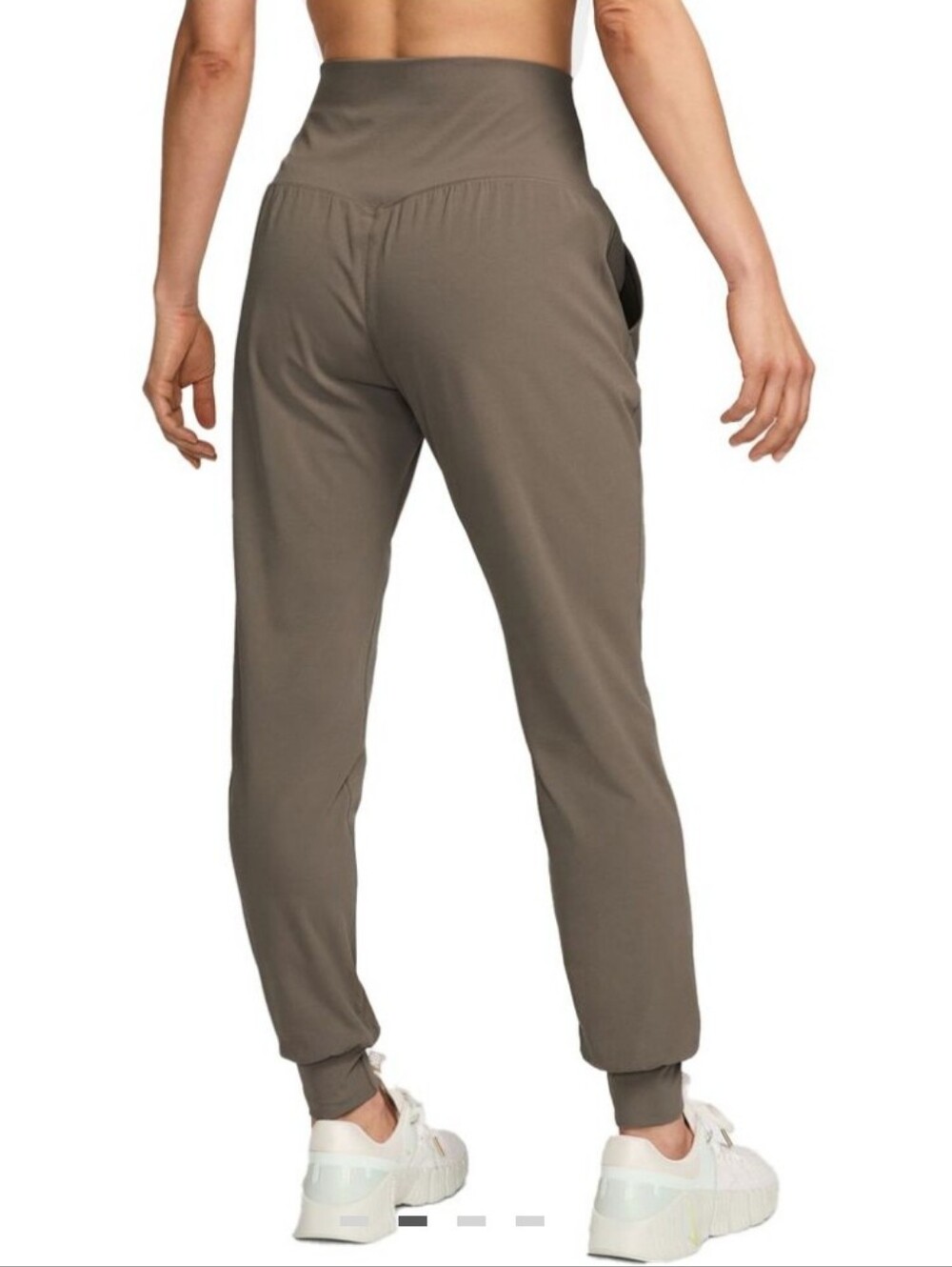 NWT Nike Womens Zenvy Dri-FIT Taupe High Rise Joggers Activewear Sporty Size XS - Picture 15 of 16
